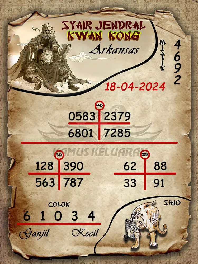syair jendral kwan kwong arkansas 18 04 2024