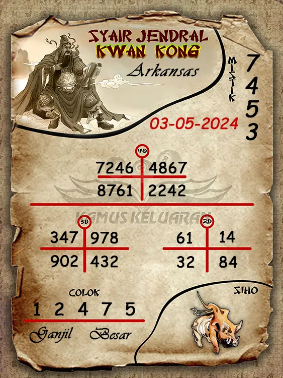 syair jendral kwan kwong arkansas 03 05 2024