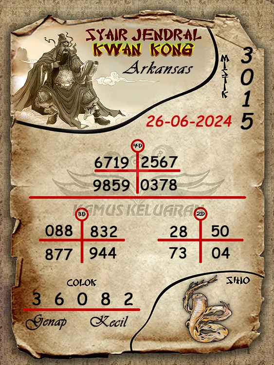 syair jendral kwan kwong arkansas 26 06 2024