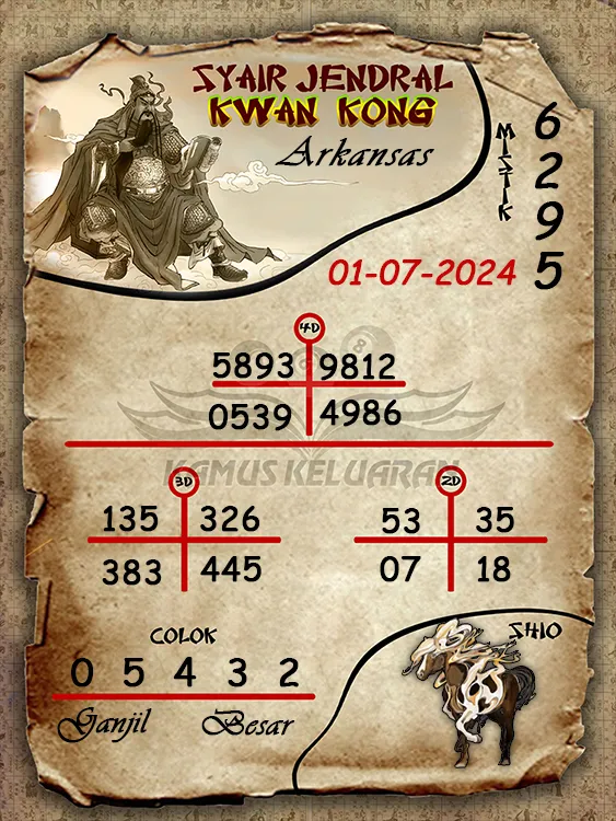 syair jendral kwan kwong arkansas 01 07 2024