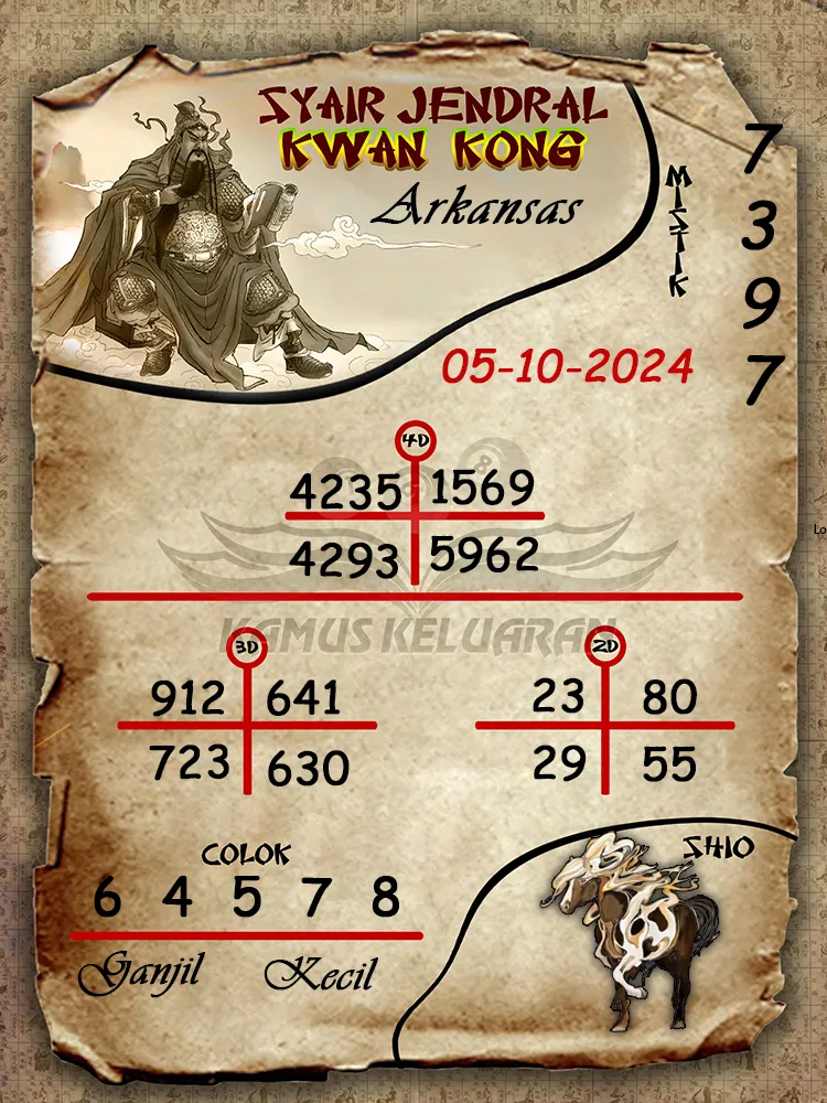 syair jendral kwan kong arkansas 05 10 2024