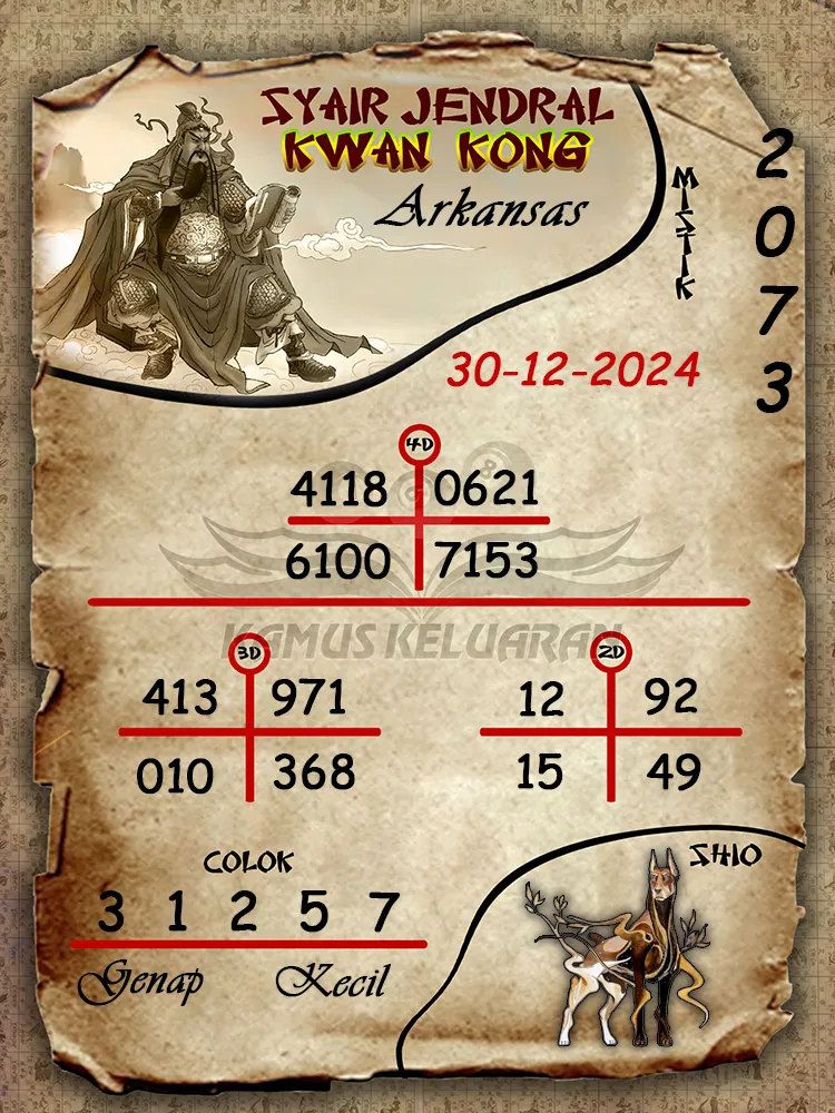 syair jendral kwan kong arkansas 30 12 2024
