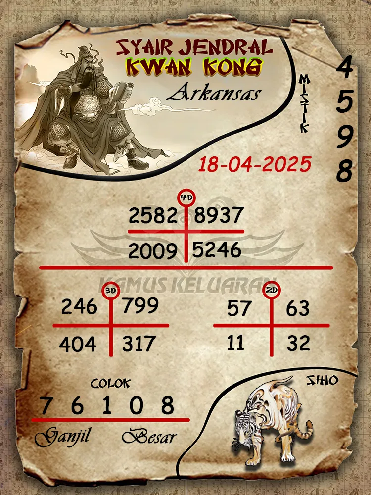 syair jendral kwan kong arkansas 18 04 2025