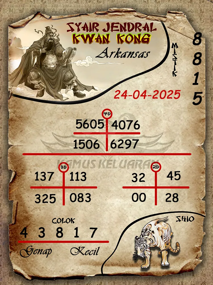syair jendral kwan kong arkansas 24 04 2025