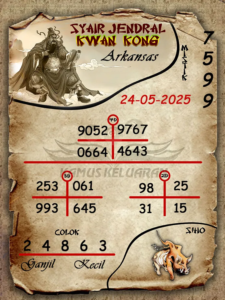 syair jendral kwan kong arkansas 24 05 2025