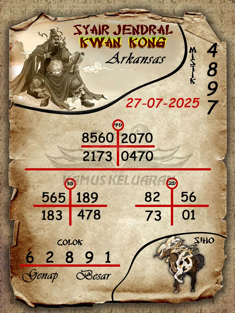 syair jendral kwan kong Arkansas 27 07 2025
