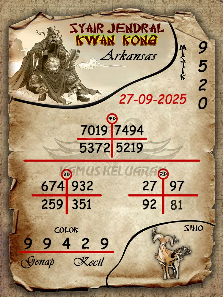 Syair jendral kwan kong Arkansas 27 09 2025
