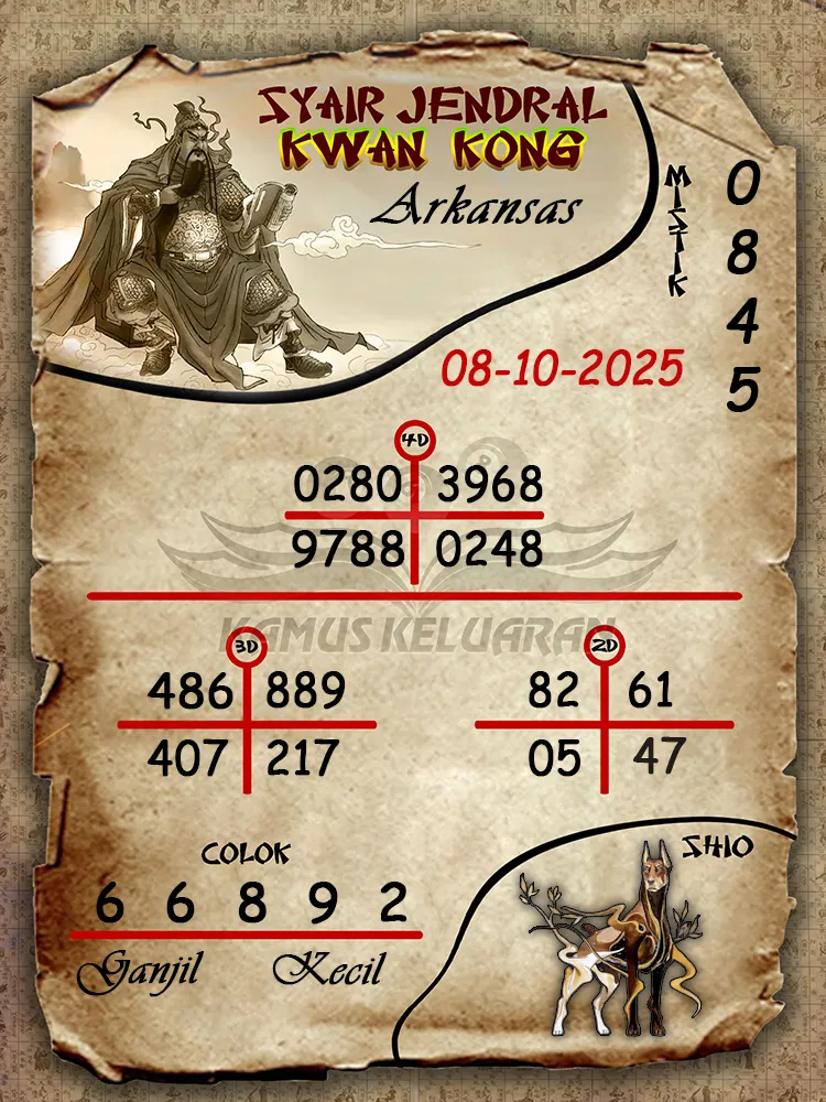 Syair Jendral Kwan Kong Arkansas 08 10 2025