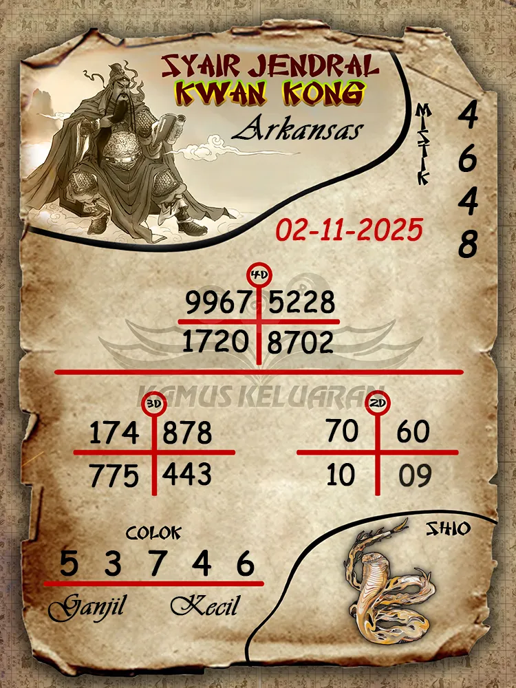 Syair Jendral Kwan Kong Arkansas 02 11 2025