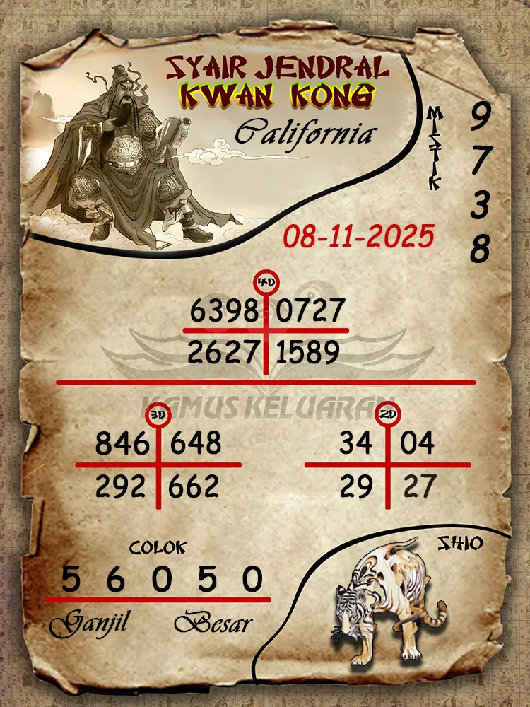 Syair Jendral Kwan Kong California 08 11 2025