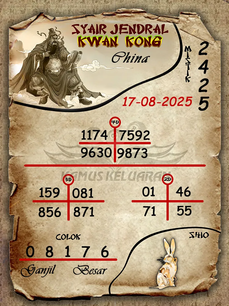 syair jendral kwan kong China 17 08 2025