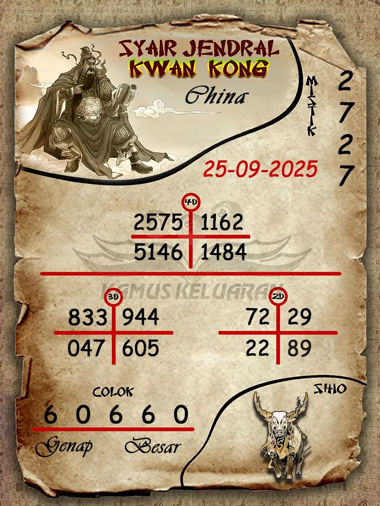 syair jendral kwan kong China 25 09 2025