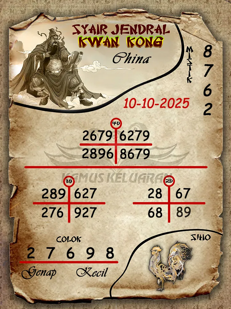 Syair Jendral Kwan Kong China 10 10 2025