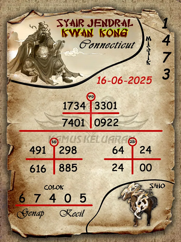 syair jendral kwan kong connecticut 16 06 2025