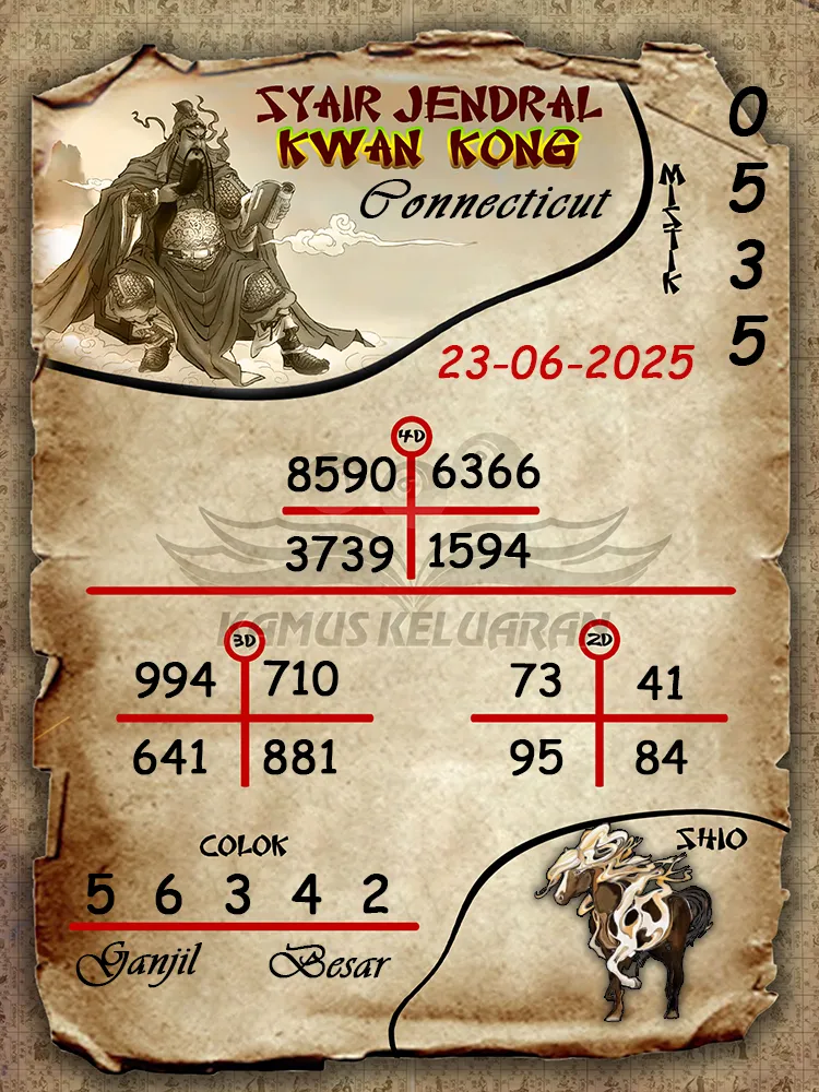 syair jendral kwan kong connecticut 23 06 2025