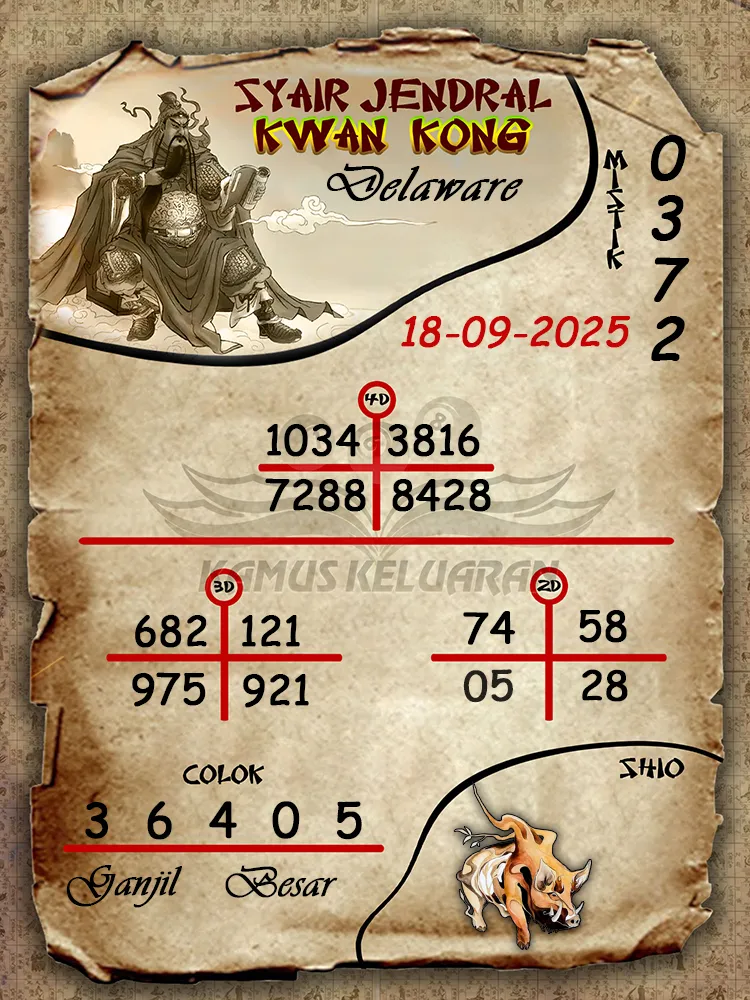syair jendral kwan kong Delaware 18 09 2025