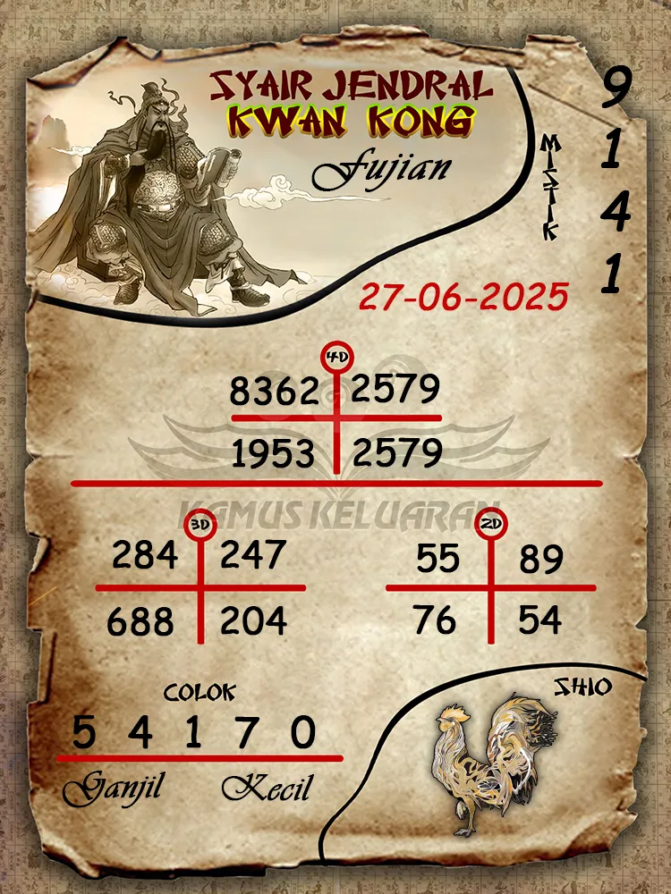 syair jendral kwan kong fujian 27 06 2025