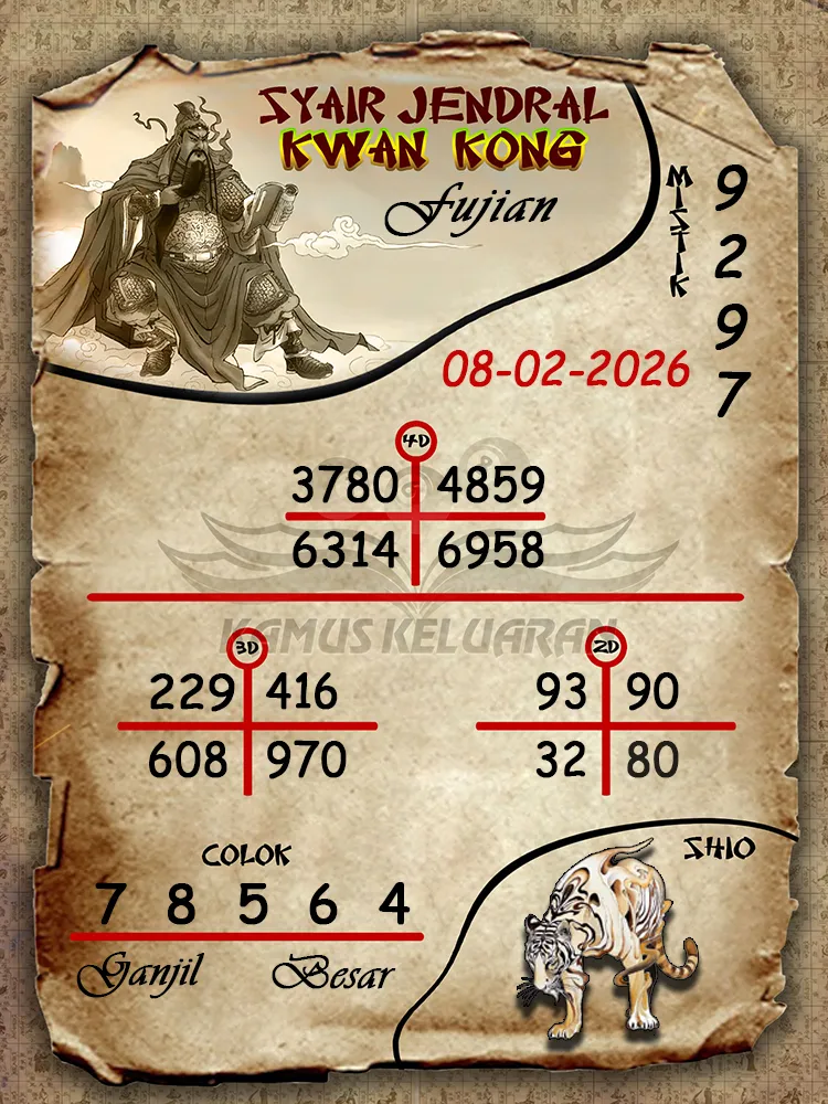Syair Jendral Kwan Kong Fujian 08 02 2026