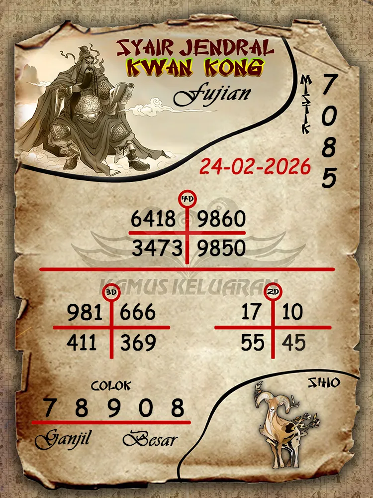 Syair Jendral Kwan Kong Fujian 24 02 2026