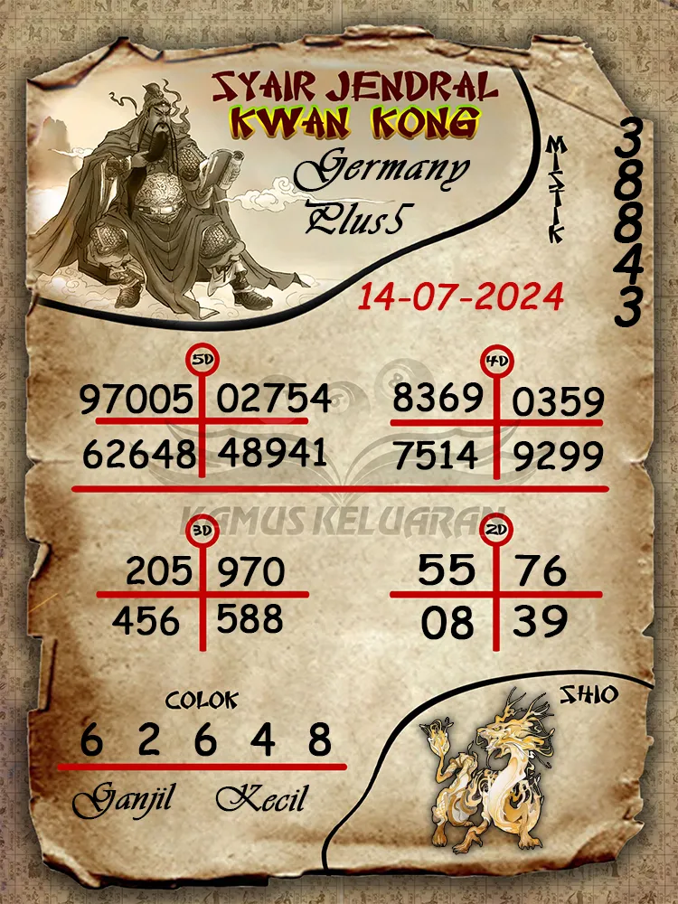 syair jendral kwan kong Germany Plus5 14 07 2025