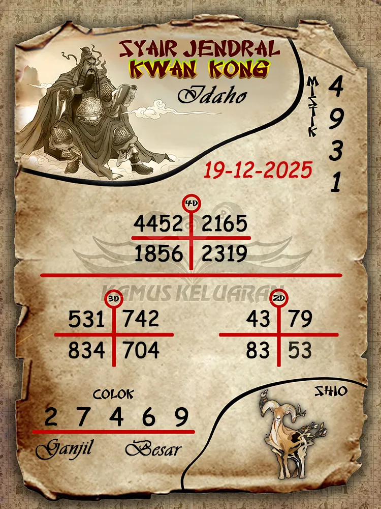 Syair Jendral Kwan Kong Idaho 19 12 2025