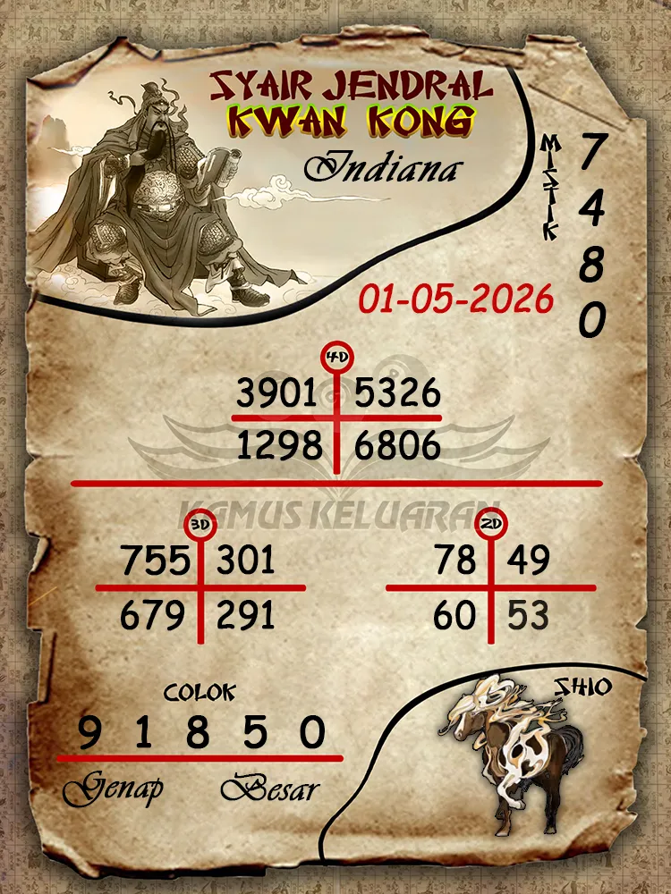 Syair Jendral Kwan Kong Indiana 01 05 2026