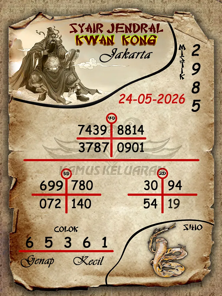 Syair Jendral Kwan Kong Jakarta 24 05 2026