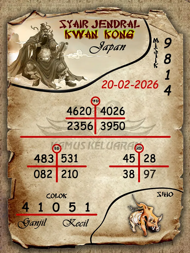 Syair Jendral Kwan Kong Japan 20 02 2026