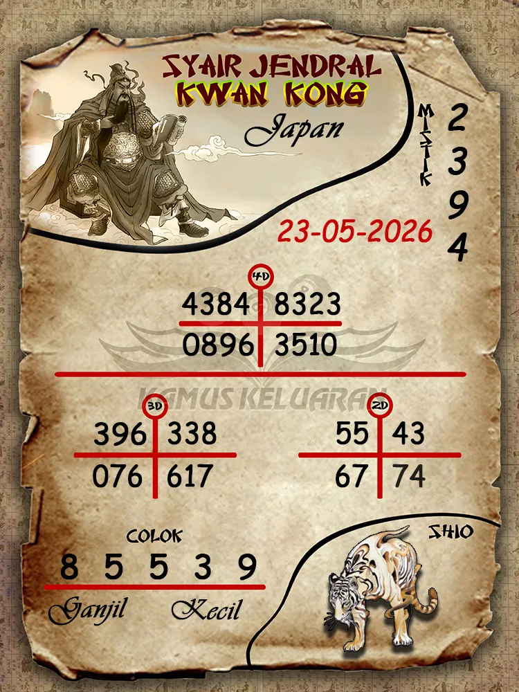 Syair Jendral Kwan Kong Japan 23 05 2026