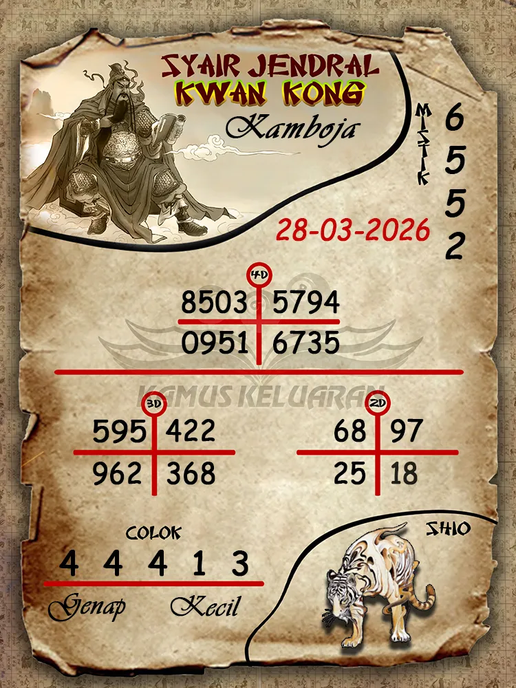 Syair Jendral Kwan Kong Kamboja 28 03 2026