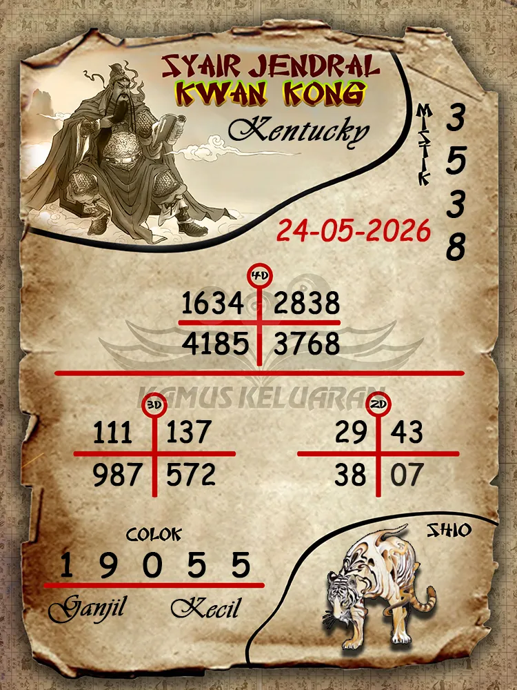 Syair Jendral Kwan Kong Kentucky 24 05 2026