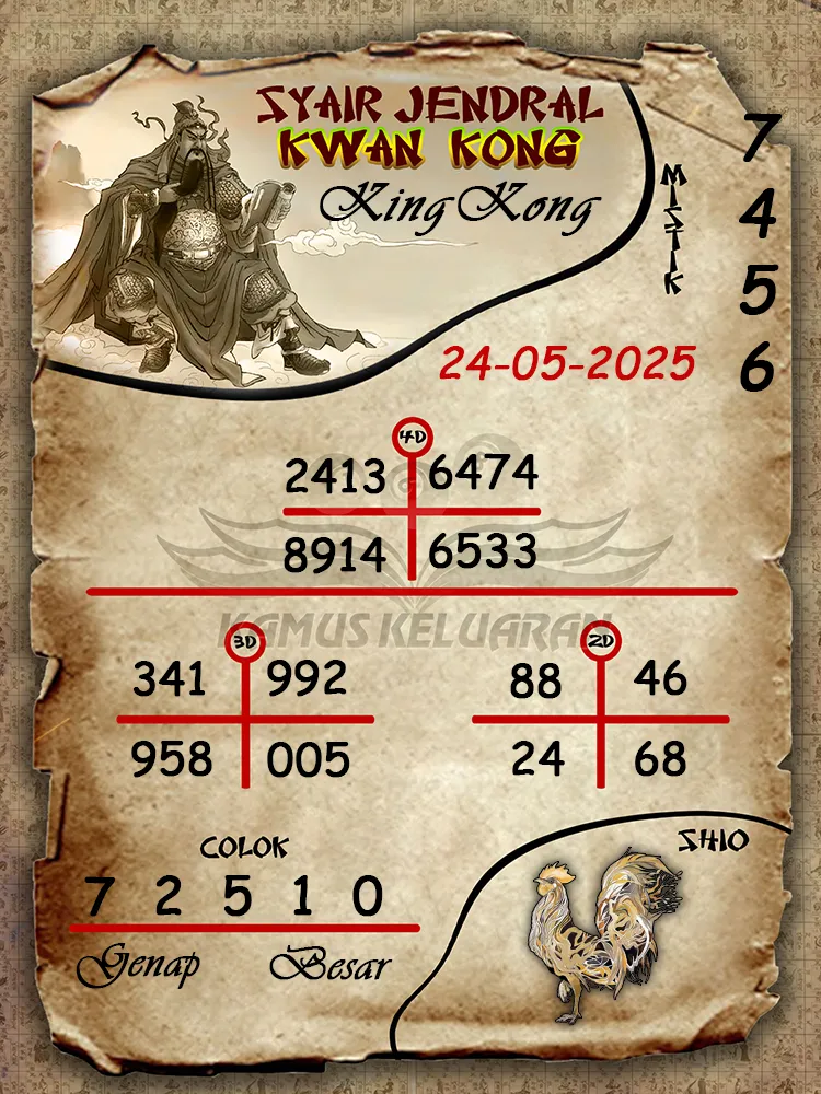 syair jendral kwan kong kingkong 24 05 2025