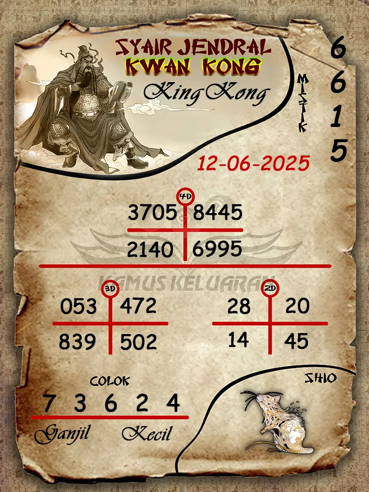 syair jendral kwan kong kingkong 12 06 2025