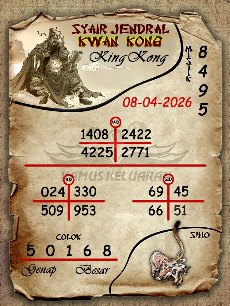 Syair Jendral Kwan Kong KingKong 08 04 2026