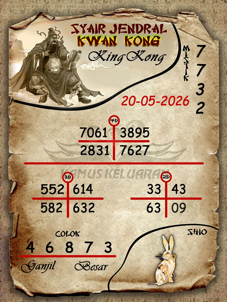 Syair Jendral Kwan Kong KingKong 20 05 2026