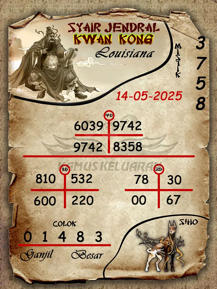 syair jendral kwan kong louisiana 14 05 2025