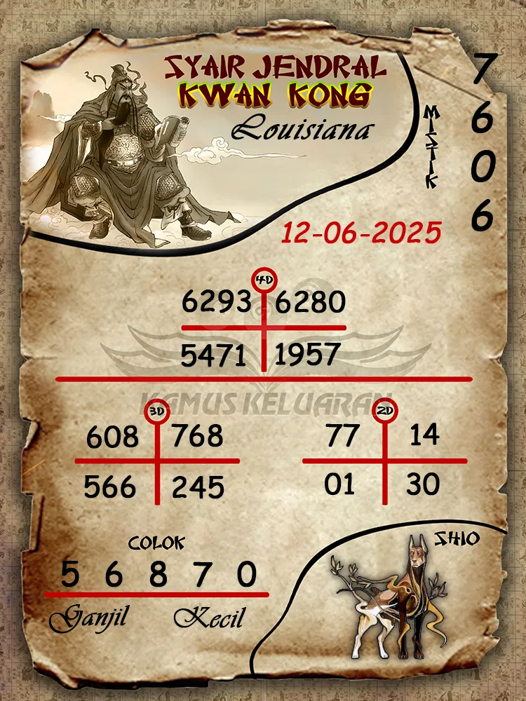 syair jendral kwan kong louisiana 12 06 2025