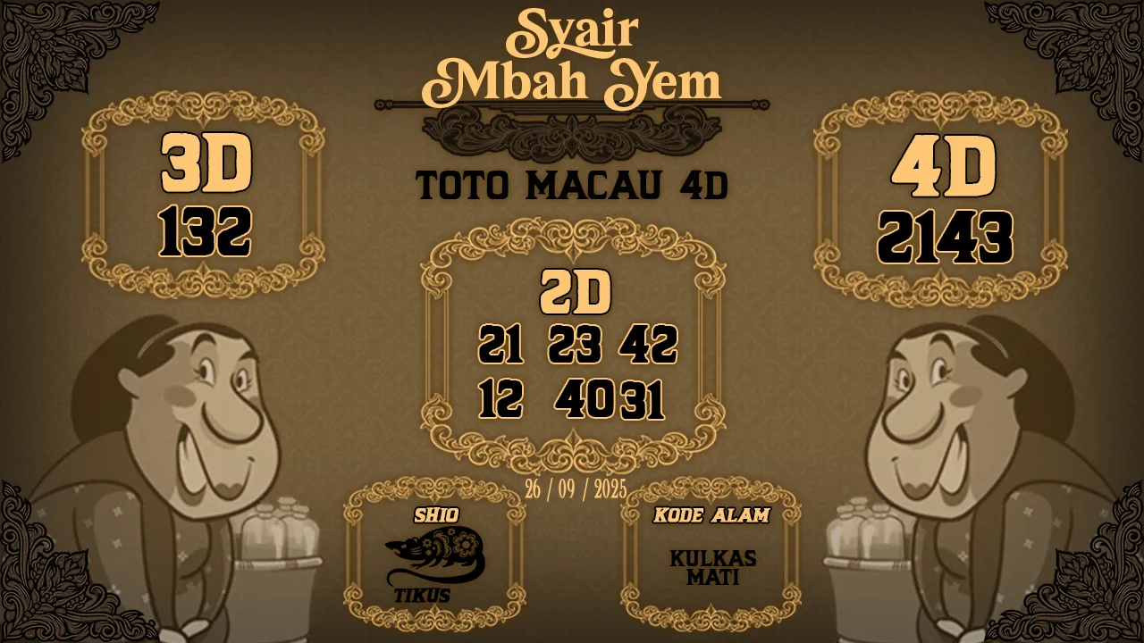 syair Mbah Yem Toto Macau 4D 26 09 2025