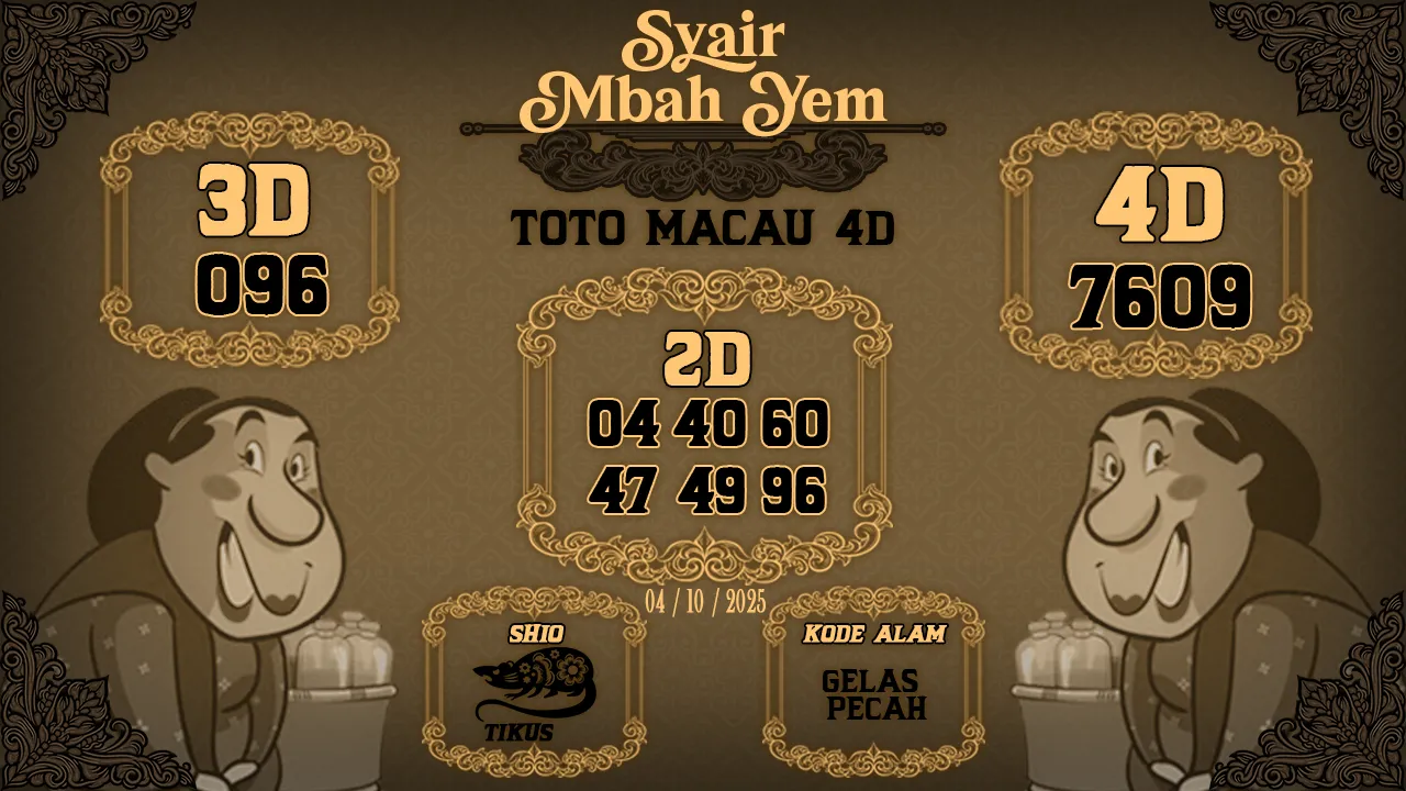 syair Mbah Yem Toto Macau 4D 04 10 2025