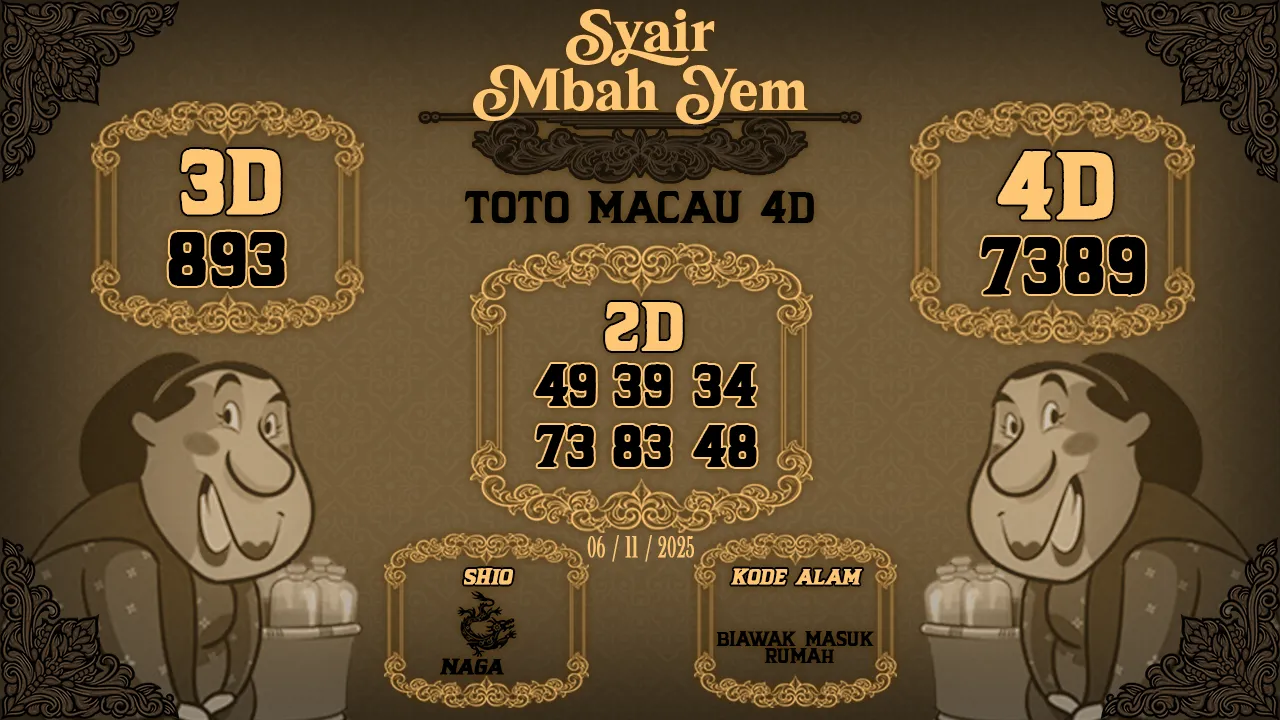Syair Macau 4D Mbah Yem 06 11 2025