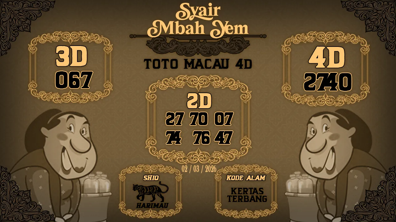 Syair Macau 4D Mbah Yem 02 03 2026