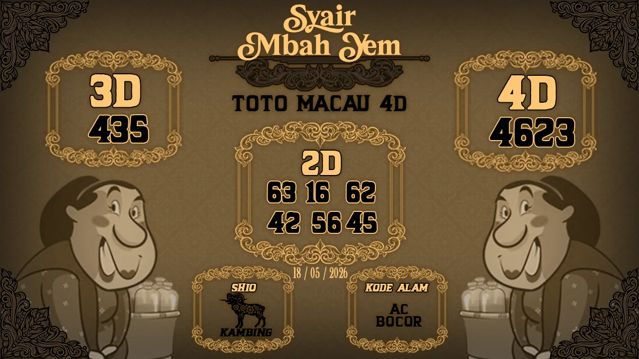 Syair Macau 4D Mbah Yem 18 05 2026
