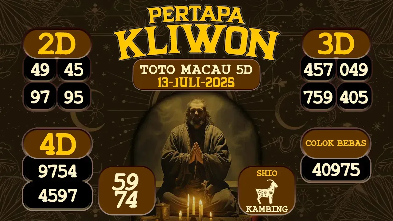 syair Pertapa Kliwon Toto Macau 5D 13 07 2025