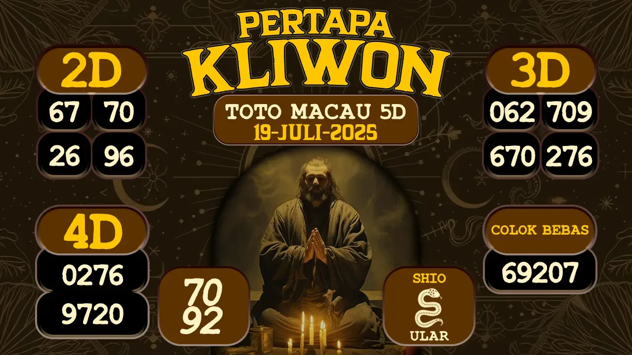 syair Pertapa Kliwon Toto Macau 5D 19 07 2025