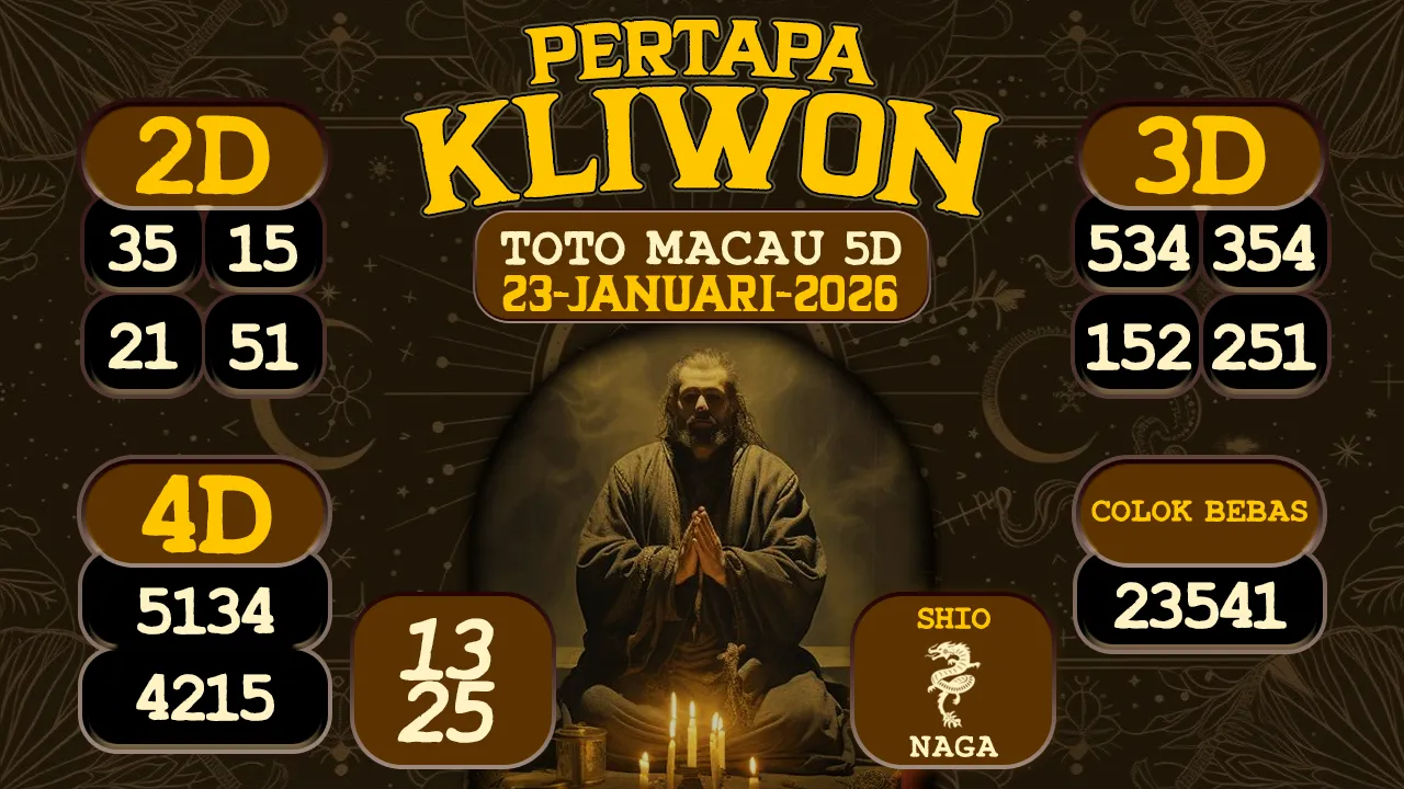 syair Pertapa Kliwon Toto Macau 5D 23 01 2026