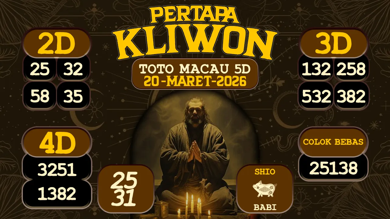 syair Pertapa Kliwon Toto Macau 5D 20 03 2026