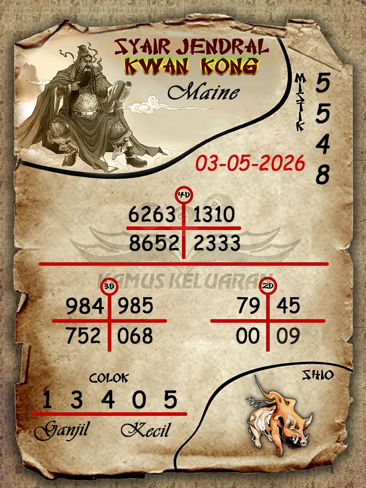 Syair Jendral Kwan Kong Maine 03 05 2026