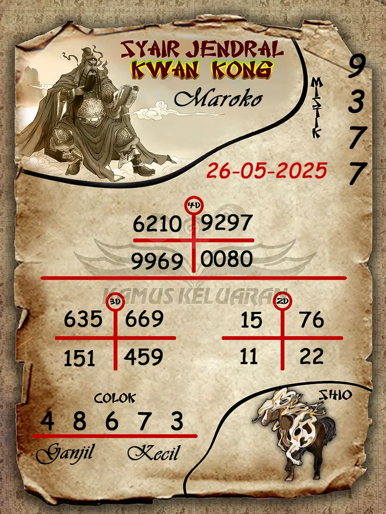 syair jendral kwan kong maroko 26 05 2025