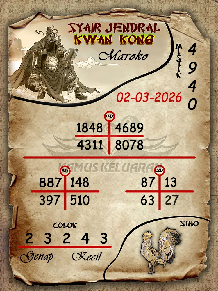 Syair Jendral Kwan Kong Maroko 02 03 2026