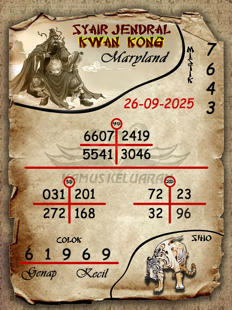 Syair jendral kwan kong Maryland 26 09 2025